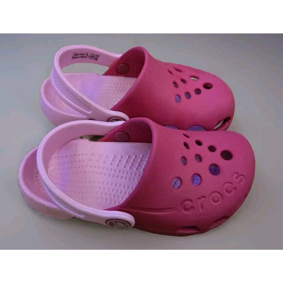 Crocs Electro Clogs Water Pink Kids Child Two Tone Walking Beach Sizw 8c - Picture 1 of 6